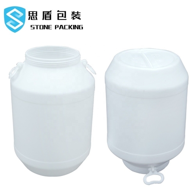 Baril 60l en plastique chimique blanc du HDPE 100% avec la couverture