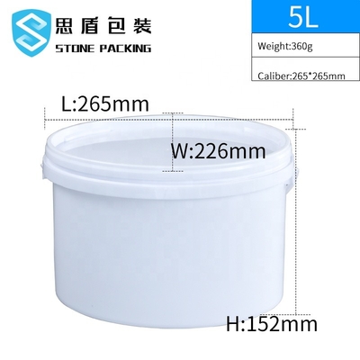 Seau rond ovale de conteneurs chimiques ovales de 1 gallon avec le couvercle 265*265mm