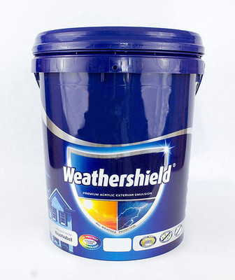 Seau de peinture en plastique rond bleu vide de seau portatif de 20L avec le couvercle