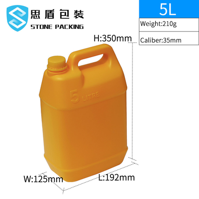 Récipient en plastique liquide chimique du HDPE 5l du calibre 35mm étanche