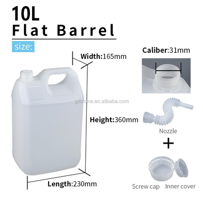 Tambour 10l 230*165*360mm en plastique chimique de catégorie comestible de bec