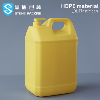 Conteneurs chimiques en plastique détersifs jaunes de 1 gallon avec la pompe 210g