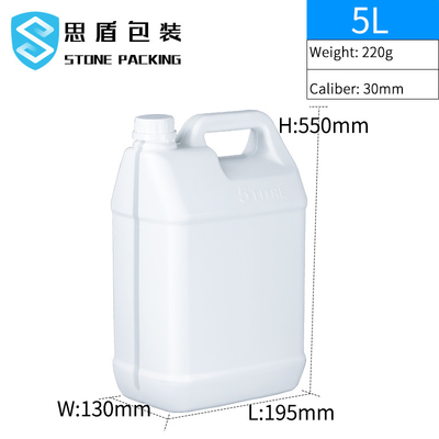 Tambour en plastique en plastique 220g de la bouteille 5L de HDPE du calibre 30mm