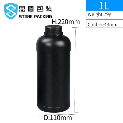 Gravure à l'eau forte acide LML Matte Black Plastic Bottles détersif 110*220*43mm