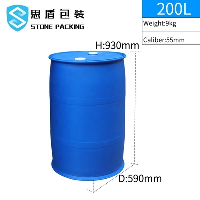 Tambours en plastique bleus d'huile scellée barils de 55 gallons 200 litres avec le double couvercle