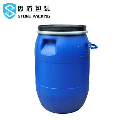Baril 120l chimique bleu en plastique rond du HDPE 100% à couvercle serti