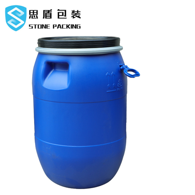 Baril 120l chimique bleu en plastique rond du HDPE 100% à couvercle serti