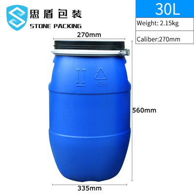 Récipient en plastique de HDPE de cylindre 30l 160l avec le cercle de fer