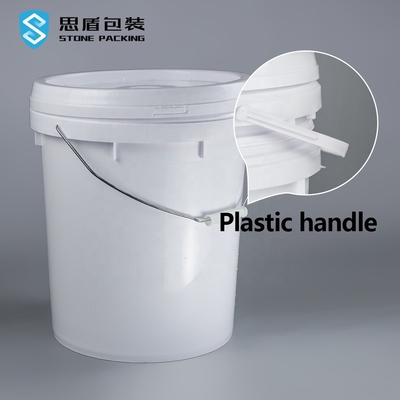 Seau en plastique rond de peinture de 20 litres du diamètre 26.7cm avec le couvercle 1000g