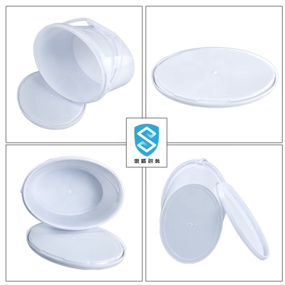 Seau rond ovale de conteneurs chimiques ovales de 1 gallon avec le couvercle 265*265mm