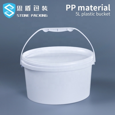 Seau rond ovale de conteneurs chimiques ovales de 1 gallon avec le couvercle 265*265mm