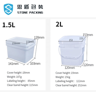 OIN 9001 seau blanc 141*103*120mm de 5 conteneurs chimiques de gallon