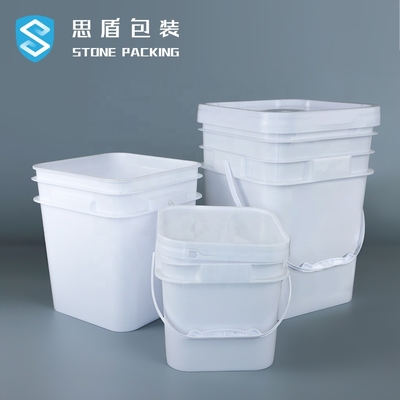 OIN 9001 seau blanc 141*103*120mm de 5 conteneurs chimiques de gallon