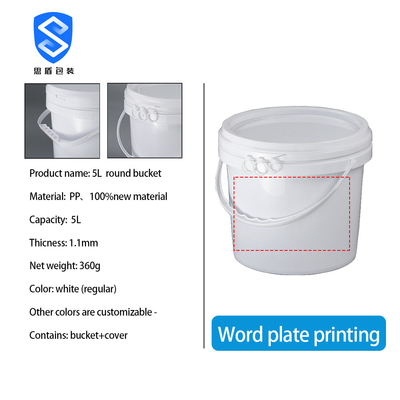 Le blanc de CMYK 5 gallons seau de peinture de 20 litres avec la plaine de couvercle a laqué