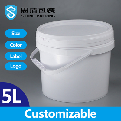 Le blanc de CMYK 5 gallons seau de peinture de 20 litres avec la plaine de couvercle a laqué