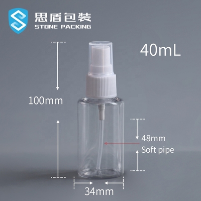 L'ANIMAL FAMILIER transparent de l'alcool 40ml recyclable pulvérisent la bouteille 73*34mm