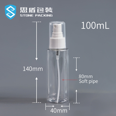 Bouteille transparente de jet de l'ANIMAL FAMILIER 100ML de 18mm avec le bec 13g