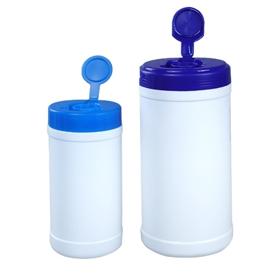Récipient en plastique humide de chiffons de HDPE translucide de couvercle à visser 900g