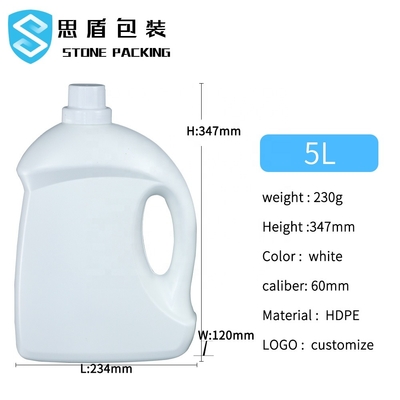 le détergent de blanchisserie vide de HDPE de couvercle à visser de 60mm met 2kg en bouteille 5kg