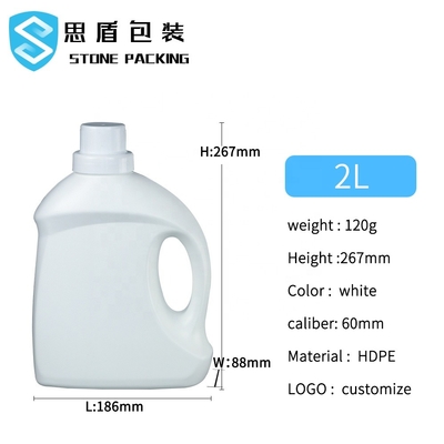 le détergent de blanchisserie vide de HDPE de couvercle à visser de 60mm met 2kg en bouteille 5kg