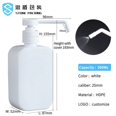 bouteille en plastique d'animal familier du jet 500ml de HDPE de 25mm avec la pompe ISO9001