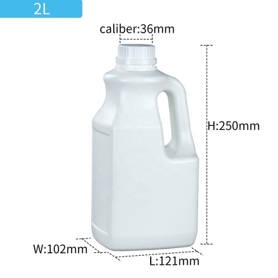 Bouteille en plastique de HDPE d'ODM 2L d'OEM pour les produits chimiques 121*102*150mm
