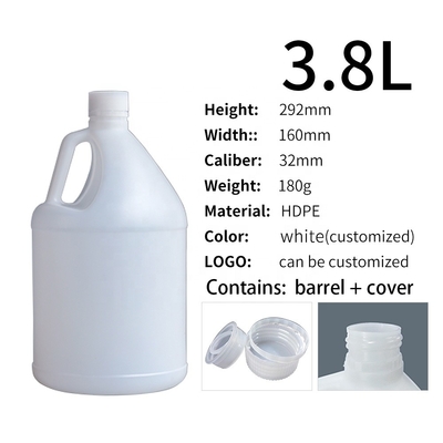 Rond translucide du HDPE 3.8L conteneurs chimiques de 1 gallon avec la poignée